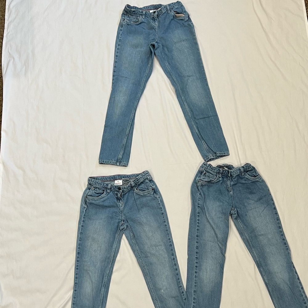 Hanna Andersson lot of jeans. Size 150 (size 12). 5 jeans. 100% cotton